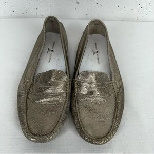 Mercanti Fiorentini Women’s size 8 Distressed Silver Leather Driving Loafers